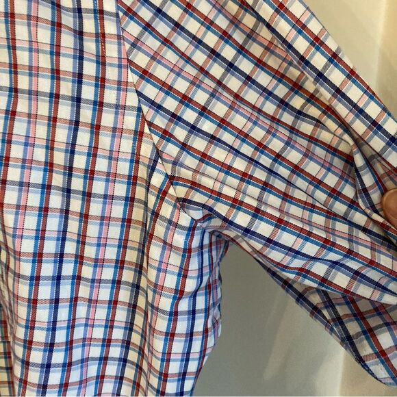 Peter Millar Men’s 100% Cotten plaid button down shirt size large. EUC! - Picture 5 of 7